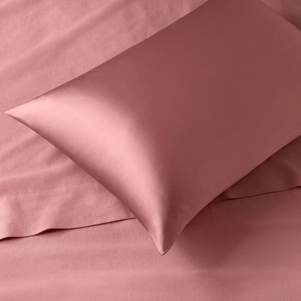 SOLD - Casaluna 100% Silk, Satin Weave Pillowcase in Rich Rose